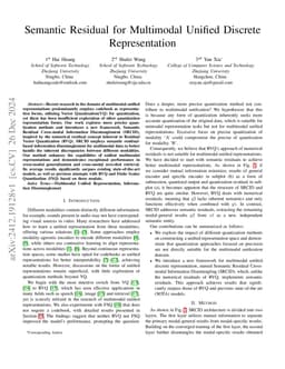 Semantic Residual for Multimodal Unified Discrete Representation