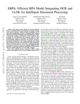 ERPA: Efficient RPA Model Integrating OCR and LLMs for Intelligent Document Processing
