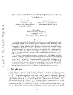 The Degree of (Extended) Justified Representation and Its Optimization