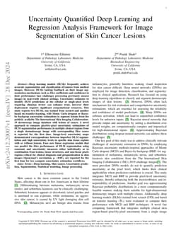 Uncertainty Quantified Deep Learning and Regression Analysis Framework for Image Segmentation of Skin Cancer Lesions