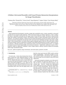 A Robust Adversarial Ensemble with Causal (Feature Interaction) Interpretations for Image Classification
