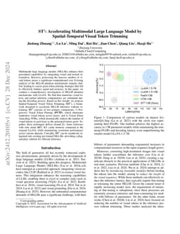 ST$^3$: Accelerating Multimodal Large Language Model by Spatial-Temporal Visual Token Trimming