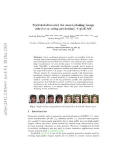 StyleAutoEncoder for manipulating image attributes using pre-trained StyleGAN