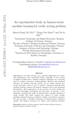 An experimental study on fairness-aware machine learning for credit scoring problem