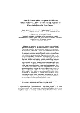 Towards nation-wide analytical healthcare infrastructures: A privacy-preserving augmented knee rehabilitation case study