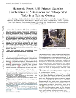 Humanoid Robot RHP Friends: Seamless Combination of Autonomous and Teleoperated Tasks in a Nursing Context
