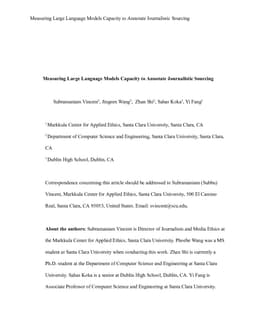 Measuring Large Language Models Capacity to Annotate Journalistic Sourcing