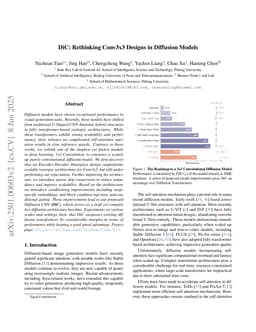 DiC: Rethinking Conv3x3 Designs in Diffusion Models