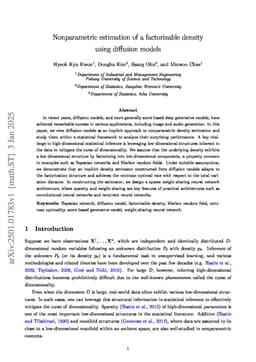 Nonparametric estimation of a factorizable density using diffusion models