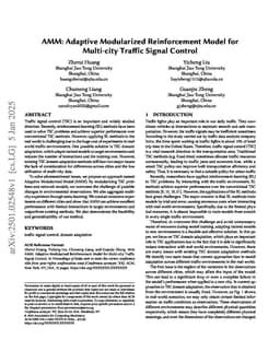 AMM: Adaptive Modularized Reinforcement Model for Multi-city Traffic Signal Control