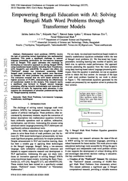 Empowering Bengali Education with AI: Solving Bengali Math Word Problems through Transformer Models