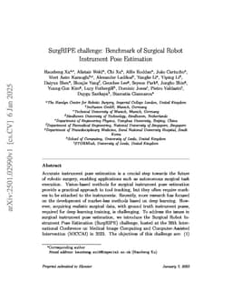 SurgRIPE challenge: Benchmark of Surgical Robot Instrument Pose Estimation