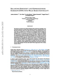 Balancing Efficiency and Expressiveness: Subgraph GNNs with Walk-Based Centrality