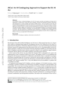 AICat: An AI Cataloguing Approach to Support the EU AI Act