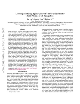 Listening and Seeing Again: Generative Error Correction for Audio-Visual Speech Recognition