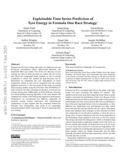 Explainable Time Series Prediction of Tyre Energy in Formula One Race Strategy