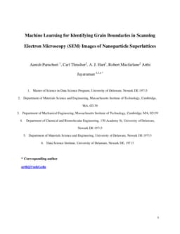 Machine Learning for Identifying Grain Boundaries in Scanning Electron Microscopy (SEM) Images of Nanoparticle Superlattices