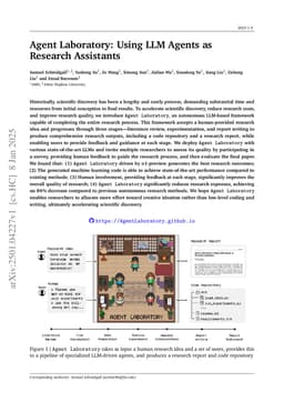 Agent Laboratory: Using LLM Agents as Research Assistants