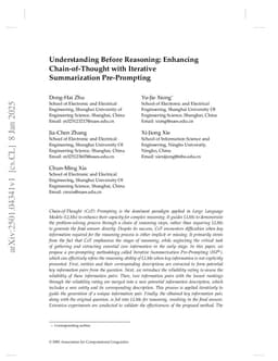 Understanding Before Reasoning: Enhancing Chain-of-Thought with Iterative Summarization Pre-Prompting