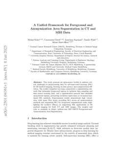 A Unified Framework for Foreground and Anonymization Area Segmentation in CT and MRI Data