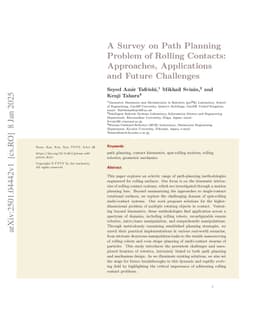 A Survey on Path Planning Problem of Rolling Contacts: Approaches, Applications and Future Challenges