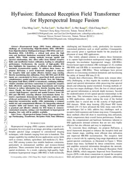 HyFusion: Enhanced Reception Field Transformer for Hyperspectral Image Fusion