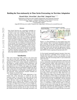 Battling the Non-stationarity in Time Series Forecasting via Test-time Adaptation