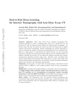 End-to-End Deep Learning for Interior Tomography with Low-Dose X-ray CT