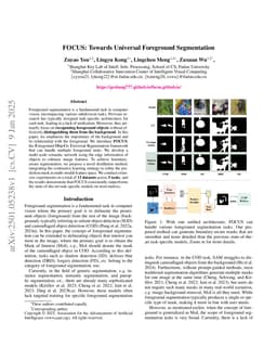 FOCUS: Towards Universal Foreground Segmentation