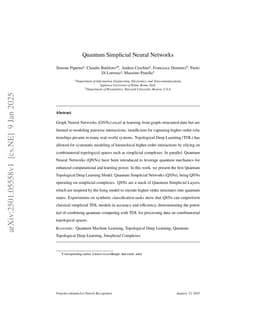 Quantum Simplicial Neural Networks