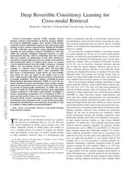 Deep Reversible Consistency Learning for Cross-modal Retrieval