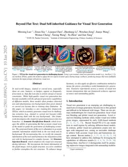 Beyond Flat Text: Dual Self-inherited Guidance for Visual Text Generation