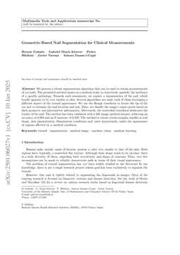 Geometric-Based Nail Segmentation for Clinical Measurements
