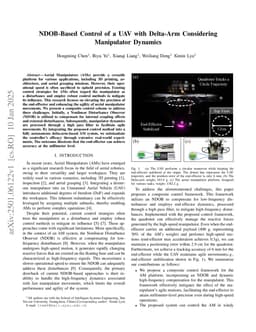 NDOB-Based Control of a UAV with Delta-Arm Considering Manipulator Dynamics