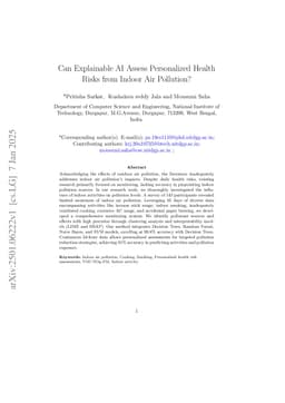 Can Explainable AI Assess Personalized Health Risks from Indoor Air Pollution?