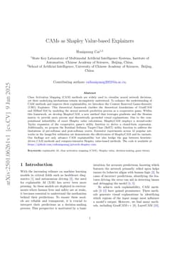CAMs as Shapley Value-based Explainers