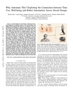 Why Automate This? Exploring the Connection between Time Use, Well-being and Robot Automation Across Social Groups