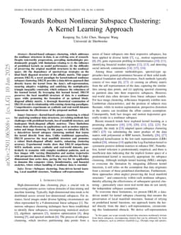 Towards Robust Nonlinear Subspace Clustering: A Kernel Learning Approach
