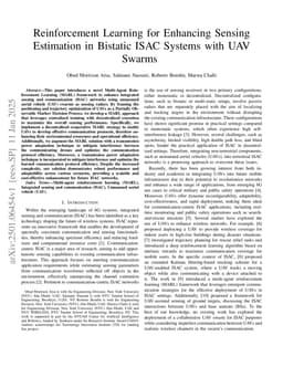 Reinforcement Learning for Enhancing Sensing Estimation in Bistatic ISAC Systems with UAV Swarms