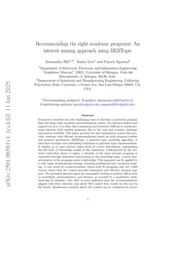 Recommending the right academic programs: An interest mining approach using BERTopic