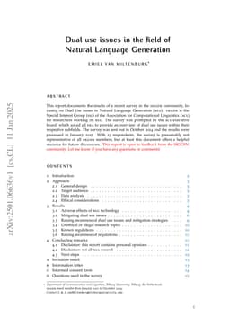 Dual use issues in the field of Natural Language Generation