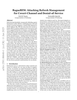 RogueRFM: Attacking Refresh Management for Covert-Channel and Denial-of-Service