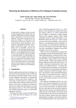 Measuring the Robustness of Reference-Free Dialogue Evaluation Systems