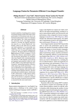 Language Fusion for Parameter-Efficient Cross-lingual Transfer