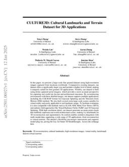 CULTURE3D: Cultural Landmarks and Terrain Dataset for 3D Applications