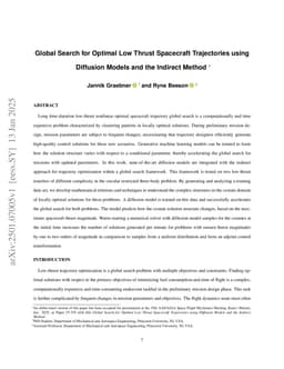 Global Search for Optimal Low Thrust Spacecraft Trajectories using Diffusion Models and the Indirect Method