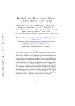 Breaking Memory Limits: Gradient Wavelet Transform Enhances LLMs Training