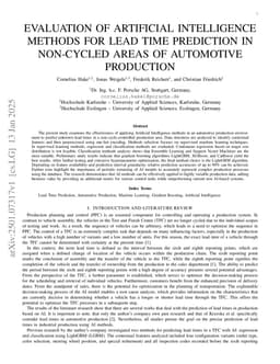 Evaluation of Artificial Intelligence Methods for Lead Time Prediction in Non-Cycled Areas of Automotive Production