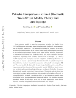 Pairwise Comparisons without Stochastic Transitivity: Model, Theory and Applications