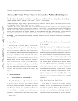 Data and System Perspectives of Sustainable Artificial Intelligence